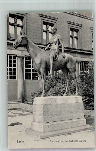 W1000 Berlin Mitte Skulptur Amazone vor der National-Galerie Skulptur (Erotik) 1909