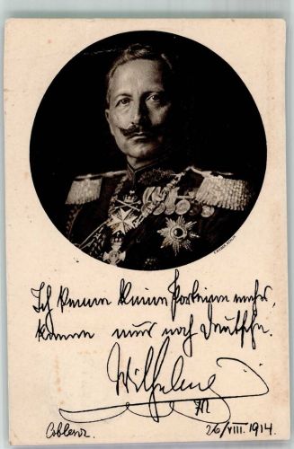 Portrait des Kaisers in Uniform mit Orden Wohlfahrtskarte Rotes Kreuz Adel Kaiser Wilhelm II 1915
