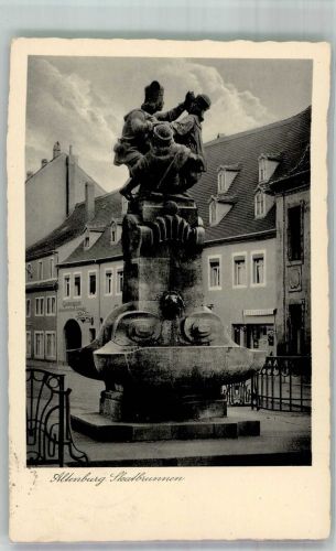 O7400 Altenburg , Thür Skatbrunnen Skat 1937 Foto AK