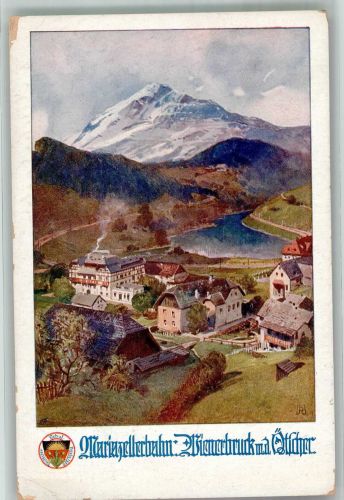 Wienerbruck Mariazellerbahn Wienerbruck und Ötscher Künstlerkarte Deutscher Schulverein Nr. 651 Schulverein 1916 Gebrauchsspuren