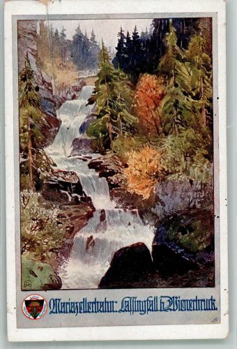 Wienerbruck Mariazellerbahn Wasserfall Lassingfall Künstlerkarte Deutscher Schulverein Nr. 717 Schulverein Gebrauchsspuren