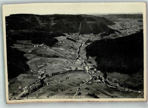 72270 W7292 Obertal , Kr Freudenstadt FOTO KEINE AK Fliegeraufnahme Original aufmontierte Verlagsmusterkarte