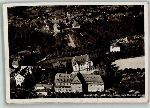 77880 W7591 Sasbach b Achern, Baden FOTO KEINE AK Fliegeraufnahme Lender`sche Anstalt Original aufmontierte Verlagsmusterkarte