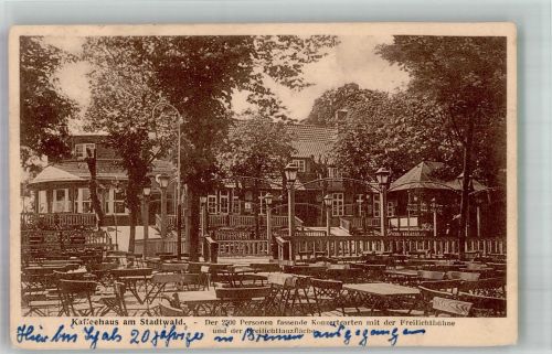 28195 W2800 Bremen 1930 Gebrauchsspuren Cafe Kaffeehaus am Stadtwald Zur Munte 1 Konzertgarten