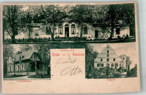 96472 W8633 Rödental 1901 Gebrauchsspuren Gasthaus und Schloss Rosenau mit Cavalierhaus