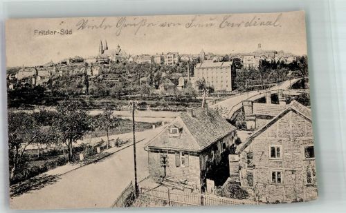 34560 W3580 Fritzlar 1915 Gebrauchsspuren Fritzlar-Süd mit Dom St. Peter