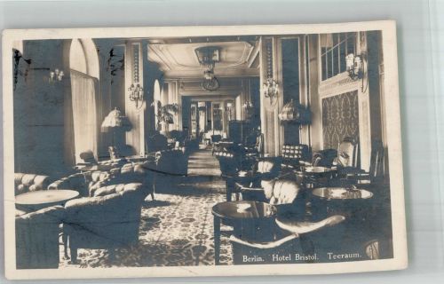 10115 W1000 Charlottenburg 1925 Gebrauchsspuren Hotel Bristol am Kurfürstendamm Teeraum