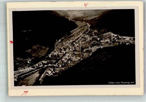 75339 W7545 Höfen an der Enz 1935 FOTO KEINE AK Fliegeraufnahme des Ortes Original aufmontierte Verlagsmusterkarte