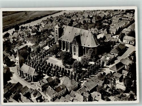 27283 W2810 Verden Aller 1936 Foto AK Fliegeraufnahme vom Dom St. Maria und Cäcilia