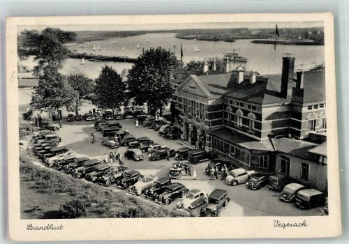 28195 W2800 Vegesack 1940 Foto AK Gasthaus Strandlust Oldtimer Fotograf Maack