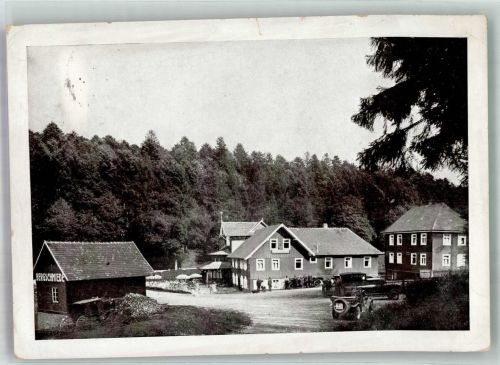 76359 W7501 Marxzell 1928 Foto AK Gasthaus Pension Bergschmiede im Holzbachtal