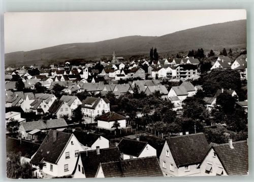 76316 W7502 Malsch , Kr Karlsruhe Foto AK Panorama des Ortes mit St. Cyriak Kirche