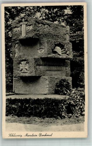 24837 W2380 Schleswig 1942 Foto AK Kriegerdenkmal Manstein-Denkmal