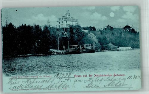 23714 W2423 Malente-Gremsmühlen 1898 Mondschein Hotel Holsteinische Schweiz am Kellersee