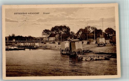 23669 W2408 Niendorf , Ostsee 1925 - Badekarren am Strand Verlag Glückstadt & Münden