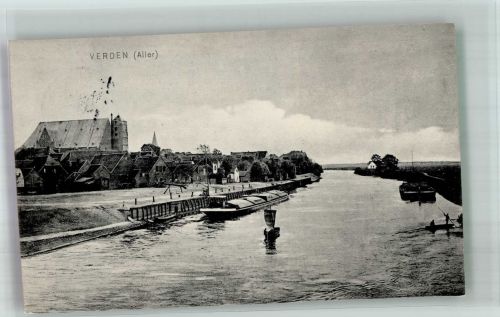 27283 W2810 Verden Aller 1912 - Panorama des Ortes an der Aller mit Dom St. Maria und Cäcilia