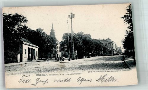 28195 W2800 Bremen 1905 - Ansgariitor mit Kaiserstraße Verlag Zedler & Vogel 2628