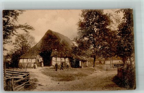 49626 W4576 Bippen 1909 - Alte Leibzucht in Bippen Reetgedecktes Bauernhaus