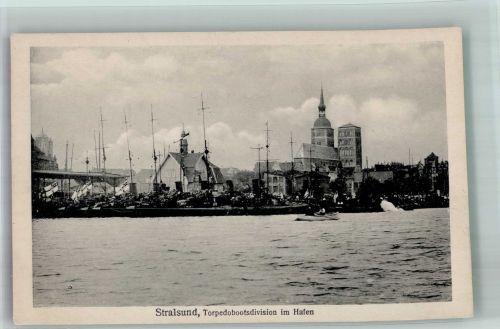 18435 O2300 Stralsund 1926 - Torpedoboote im Hafen Marine Weimarer Republik