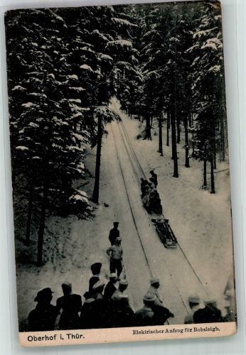 98559 O6055 Oberhof , Thüringen Winter Elektrischer Aufzug für die Bobbahn