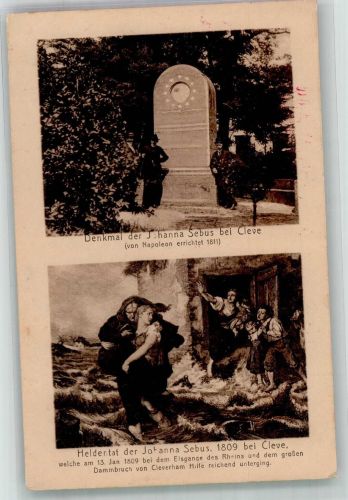 47533 W4190 Kleve , Niederrhein 1917 - Johanna-Sebus-Denkmal und Heldentat der Johanna Sebus