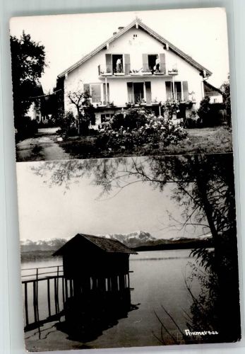 86919 W8919 Utting a. Ammersee Foto AK Pension und Bootshaus am Ammersee Fotograf Karsten Ort lt. Stempel