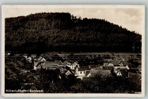 76332 W7506 Bernbach , Schwarzw 1938 Foto AK Panorama des Ortes mit der Dorfkirche Fotograf Herr Landpost Karlsruhe