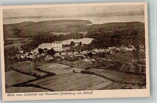 24960 W2392 Glücksburg Ostsee - Zeppelinaufnahme vom Ort mit Schloss Glücksburg