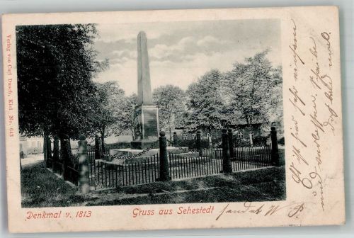24814 W2371 Sehestedt , Eider 1903 - Kriegerdenkmal