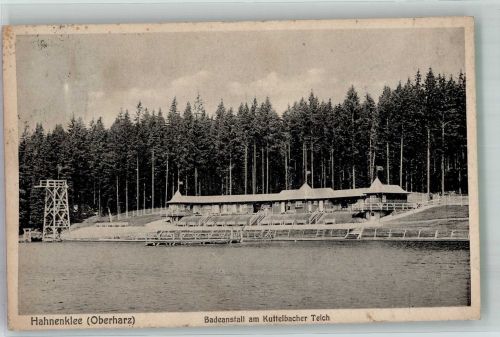 38640 W3380 Hahnenklee-Bockswiese , Oberharz 1929 Foto AK Schwimmbad am Kuttelbacher Teich