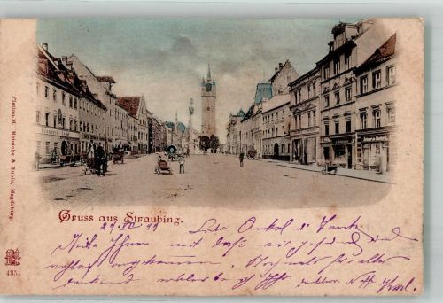 94315 W8440 Straubing 1899 - Ludwigsplatz mit dem Stadtturm Verlag Reinicke & Rubin 4854