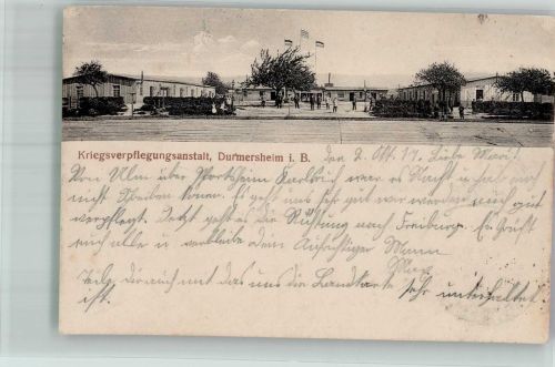 76448 W7552 Durmersheim 1917 - Bahnpost Mannheim Zabern Zug 702 3.10.17 Kriegsverpflegungsanstalt