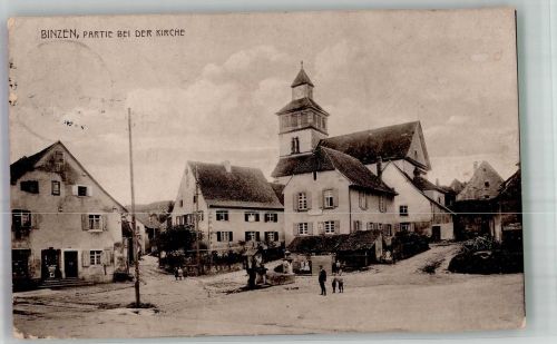 79589 W7852 Binzen , Kr Lörrach 1918 - Bei der Kirche