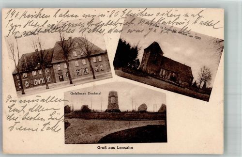 23738 W2432 Lensahn - Gefallene Denkmal Hotel Lensahn Kirche