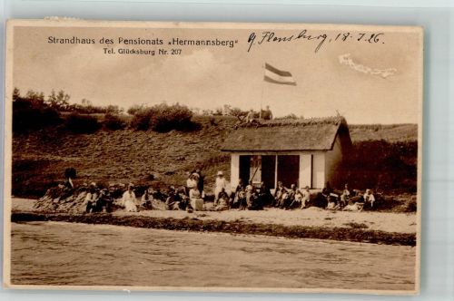 24960 W2392 Glücksburg Ostsee 1926 - Strandhaus d. Pensionats Hermannsberg