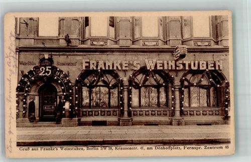 10115 W1000 Berlin Mitte - Gasthaus Franke`s Weinstuben Dönhoffplatz