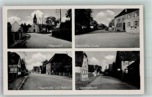 76437 W7550 Plittersdorf , Oberrhein - WK II Adolf Hitler Straße Hauptstraße Rathaus Lammstraße