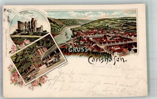 34385 W3522 Bad Karlshafen 1904 Lithographie Kruckenburg Juliushöhe