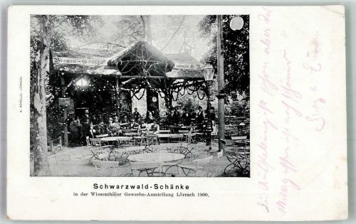 W7850 Lörrach Wiesenthäler Gewerbe-Ausstellung 1900 Schwarzwald-Schänke RS. Ausstellungsstempel Gewerbeausstellung 1900 Foto AK