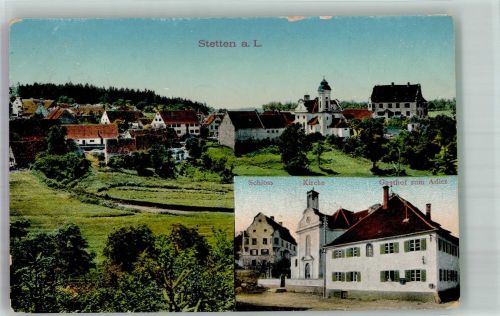 89168 W7908 Stetten ob Lontal 1913 - Schloss Stetten Dorfkirche Gasthaus zum Adler