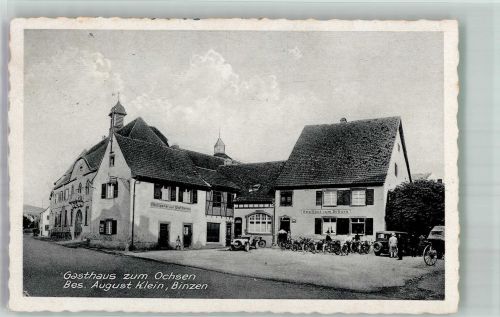 79589 W7852 Binzen , Kr Lörrach - Gasthaus zum Ochsen Parkplatz Fahrräder Motorräder