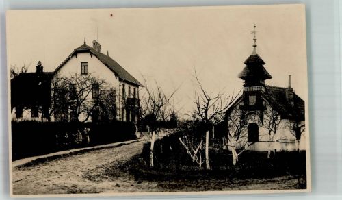 23611 W2409 Warnsdorf , Holst Privatfoto AK Dorfstrasse Kapelle Ort handschriftlich