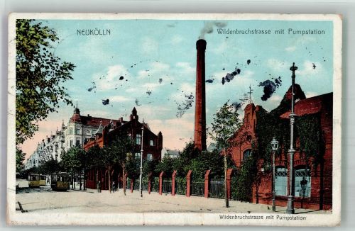 10115 W1000 Neukölln 1913 - Wildenbruchstrasse Pumpstation Straßenbahnen
