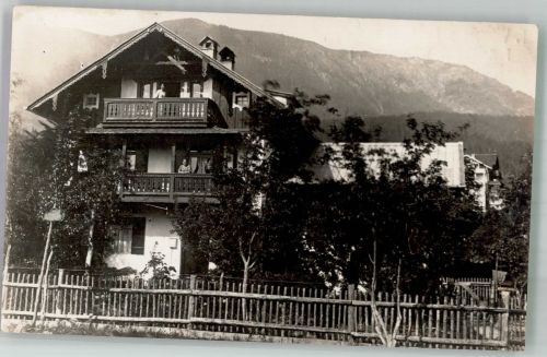 82467 W8100 Partenkirchen 1928 Foto AK Landhaus Gudiberg Wildenauerstrasse 7