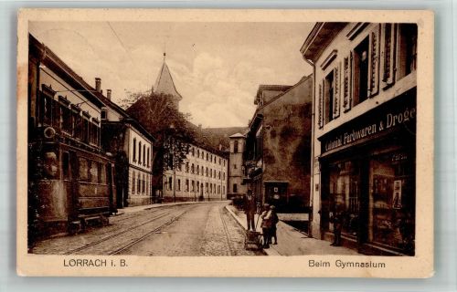 79539 W7850 Lörrach - Beim Gymnasium Drogerie & Farbenhandlung Strassenbahn