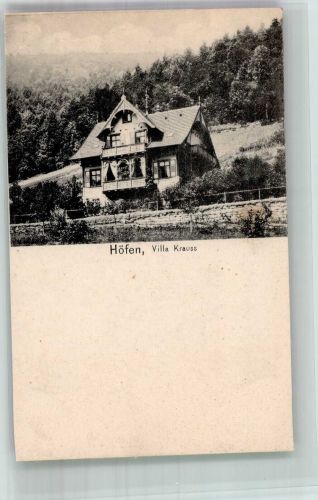 75339 W7545 Höfen an der Enz Gebrauchsspuren Pension Villa Krauss Foto AK