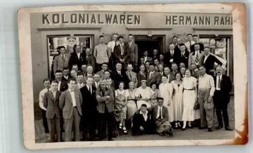 67433 W6730 Neustadt an der Weinstraße Gebrauchsspuren Kolonialwaren Betriebsausflug der Firma Gebr. Mann am 19. 07. 1936 Foto AK