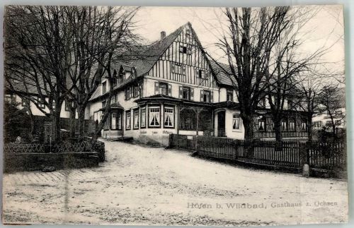 75339 W7545 Höfen an der Enz Gebrauchsspuren Gasthaus zum Ochsen Foto AK