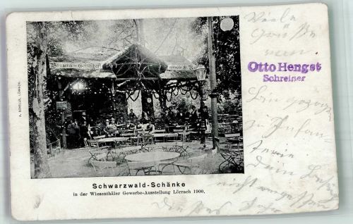 W7850 Lörrach Wiesenthäler Gewerbe-Ausstellung 1900 Schwarzwald-Schänke Foto AK Gewerbeausstellung 1900 Gebrauchsspuren