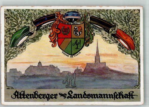 01773 O8242 Altenberg , Erzgeb - Studentika 25. Jahre Altenberger Landsmannschaft 1929 3. Wiedersehnsfest Pennälernwappen Treue um Treue AL